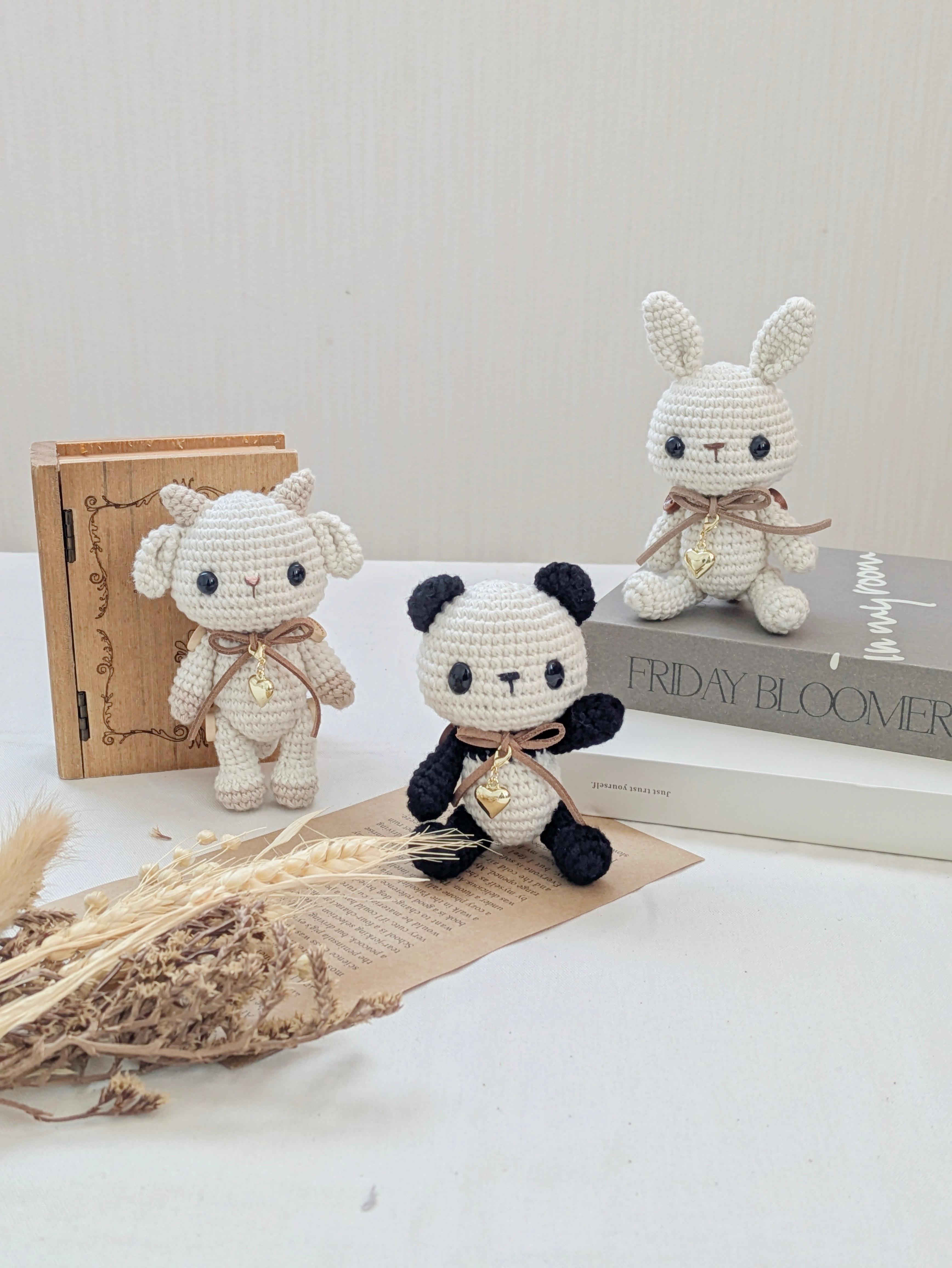 Pom ノーマルサイズ うさぎ パンダ やぎ マスコット あみぐるみ